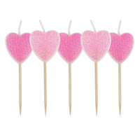 Zestaw świeczek walentynkowych na piku 5szt Walentynki  Arpex